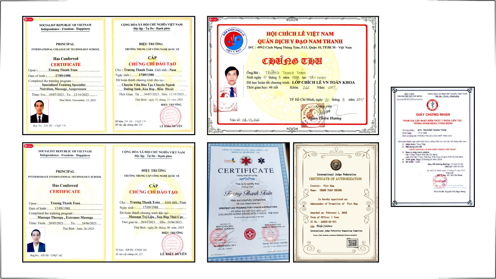 Các chứng chỉ, bằng cấp uy tín liên quan